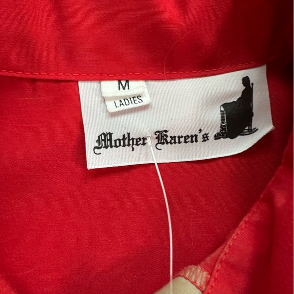 Women’s Mother Karen’s Vintage 70s Style Red & Tan Western Dagger Collar Shirt - Picture 5 of 8